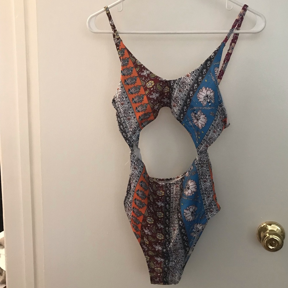 Boho cut out swimsuit